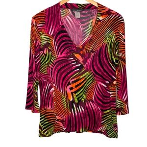 Softworks Bright Colorful 3/4 Sleeve Blouse